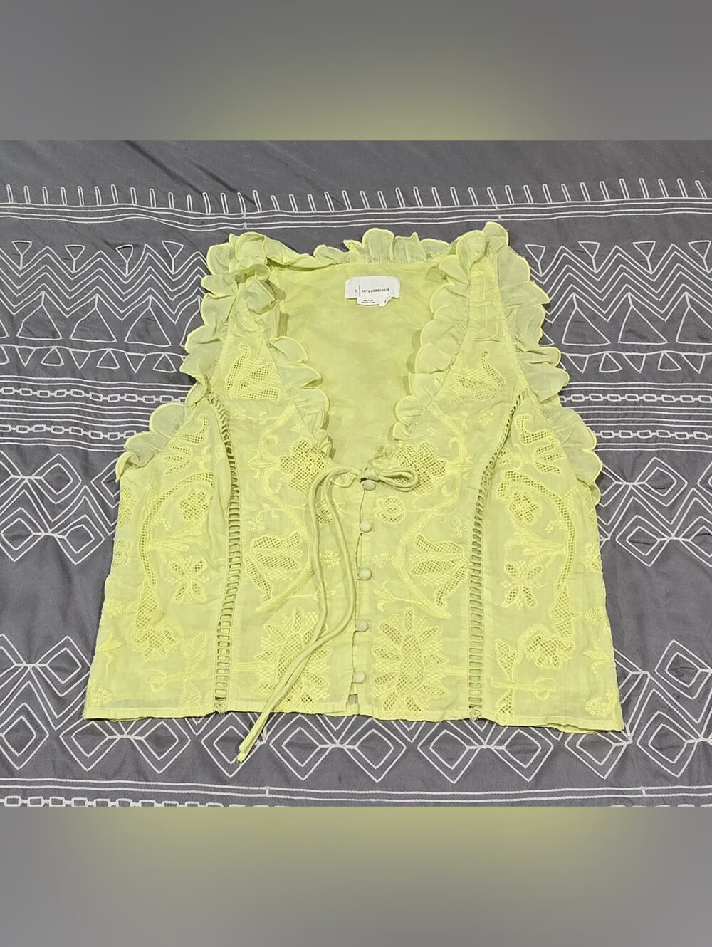 Anthropologie Sleeveless Ruffled Top Size Small